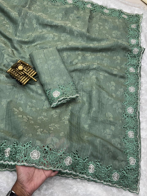 Beautiful Designer Party Wear Kangana Pure Rangeen Silk Saree