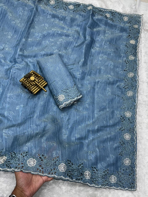 Beautiful Designer Party Wear Kangana Pure Rangeen Silk Saree