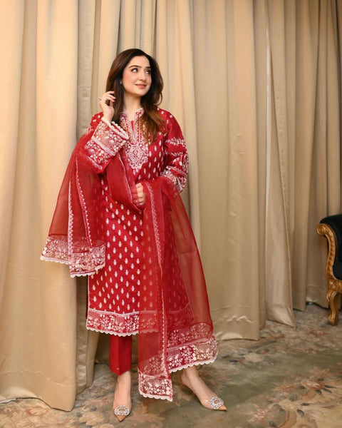 Special Naira Embroidered Comfortable Suit Dupatta Set