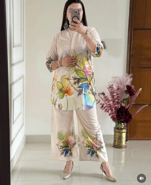 beautiful Digital print Cotton Lilan cord Set