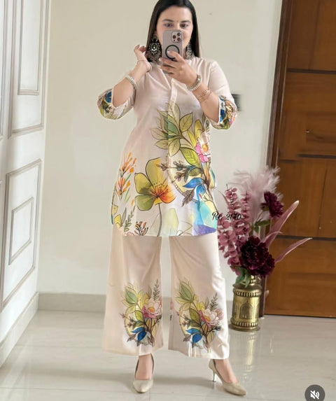 beautiful Digital print Cotton Lilan cord Set