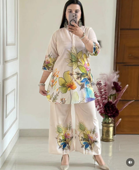 beautiful Digital print Cotton Lilan cord Set