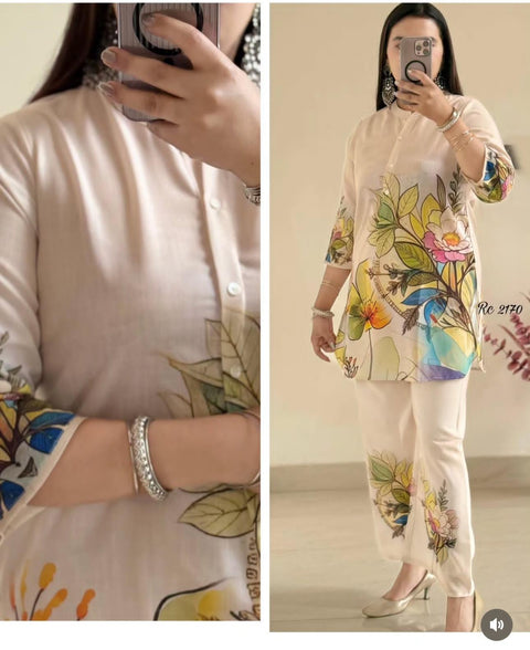 beautiful Digital print Cotton Lilan cord Set