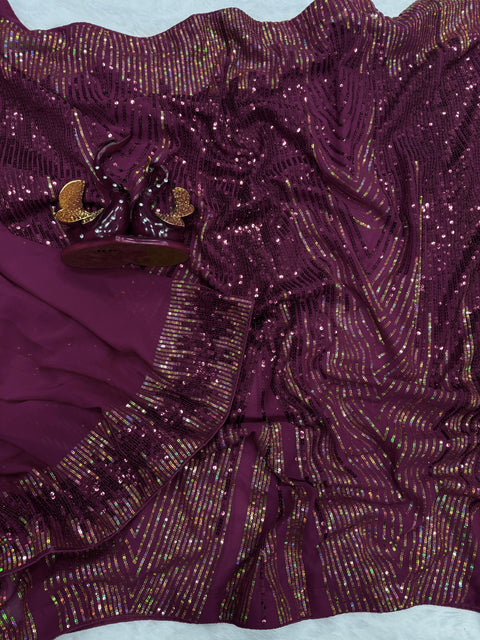 beautiful designer sequins Saree
