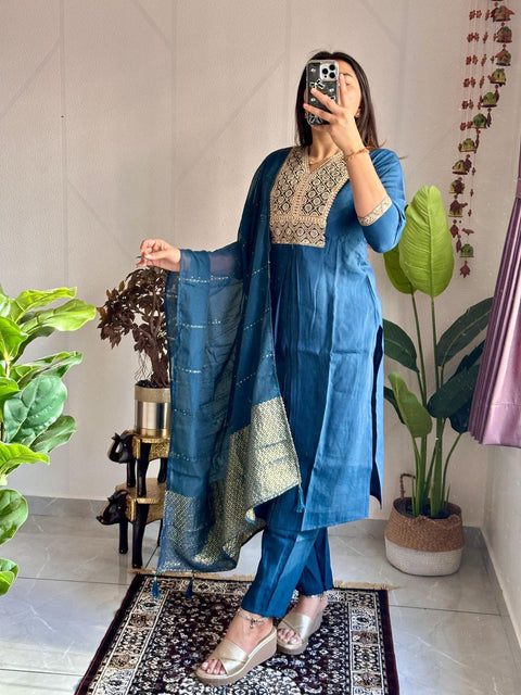 New Designers Kurti Pent Dupatta Set