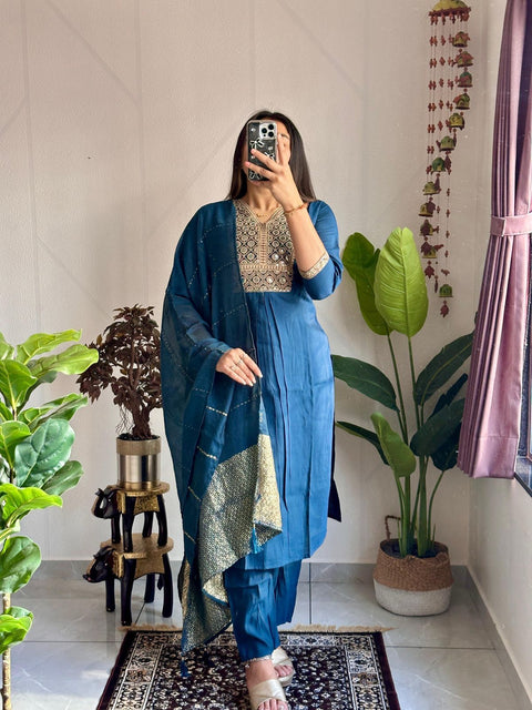 New Designers Kurti Pent Dupatta Set