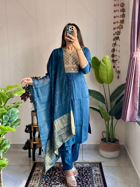 New Designers Kurti Pent Dupatta Set