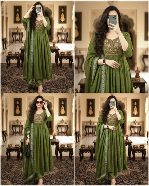 Elegant Sequence Work Anarkali Kurti Set