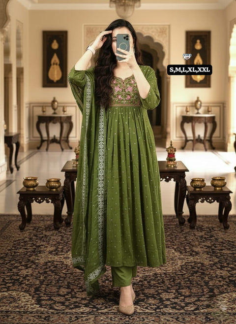 Elegant Sequence Work Anarkali Kurti Set