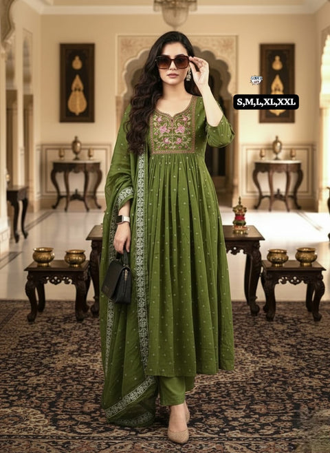 Elegant Sequence Work Anarkali Kurti Set