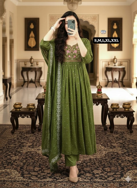 Elegant Sequence Work Anarkali Kurti Set