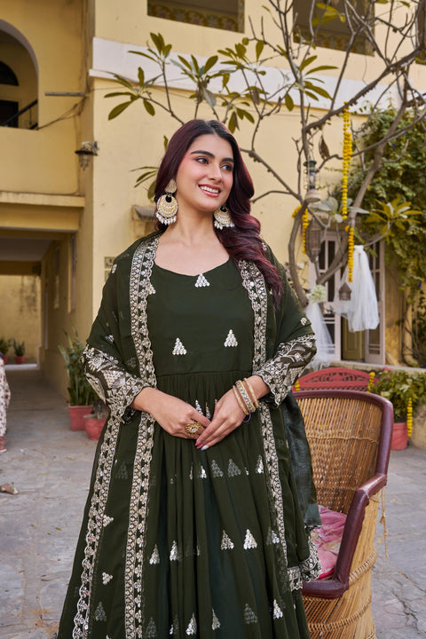 Women’s Heavy Sequence Embroidery Gown & Dupatta Set