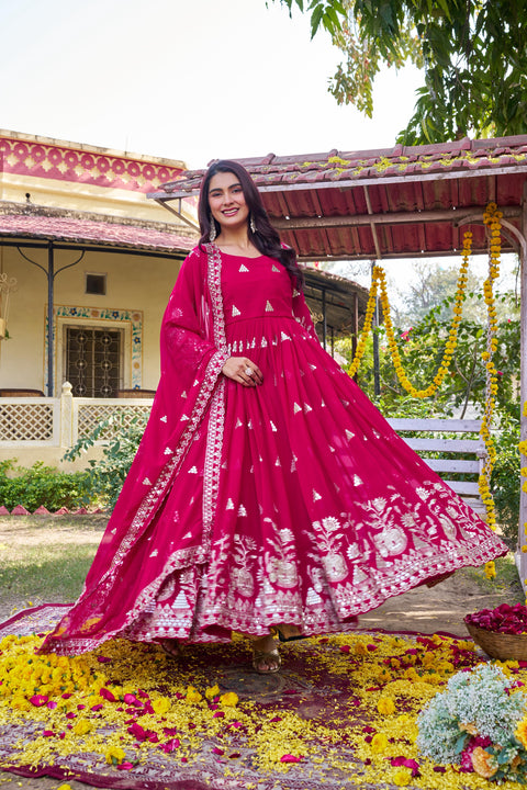 Women’s Heavy Sequence Embroidery Gown & Dupatta Set