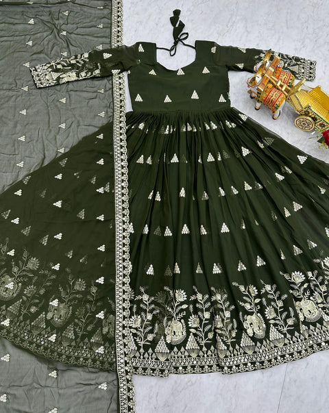 Women’s Heavy Sequence Embroidery Gown & Dupatta Set