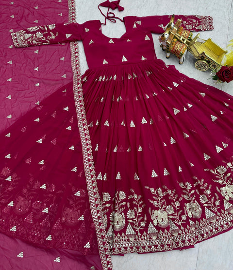 Women’s Heavy Sequence Embroidery Gown & Dupatta Set