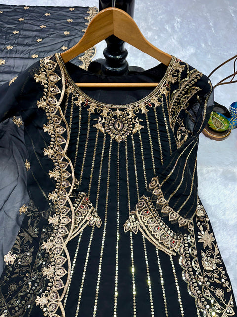 Designer Embroidery Work Top Palazzo with Fancy Dupatta