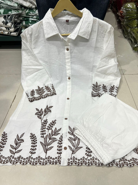Premium Cotton Embroidered Coord Set for Women Stylish Casual Wear