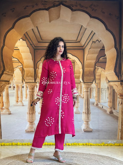 Heavy Cotton Kurti Pant Set with Embroidery Work Stylish Ethnic Wear