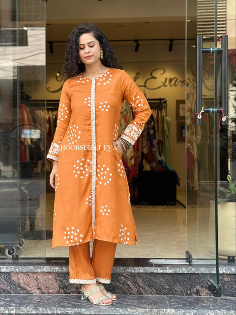 Heavy Cotton Kurti Pant Set with Embroidery Work Stylish Ethnic Wear