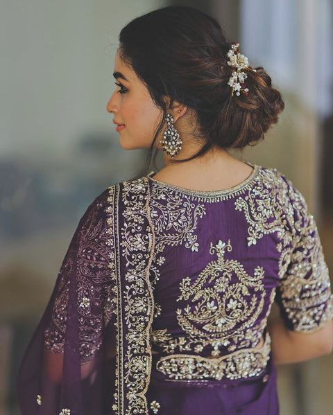 Designer Tissue Organza Silk Saree with Embroidery Work | Party Wear Saree Collection