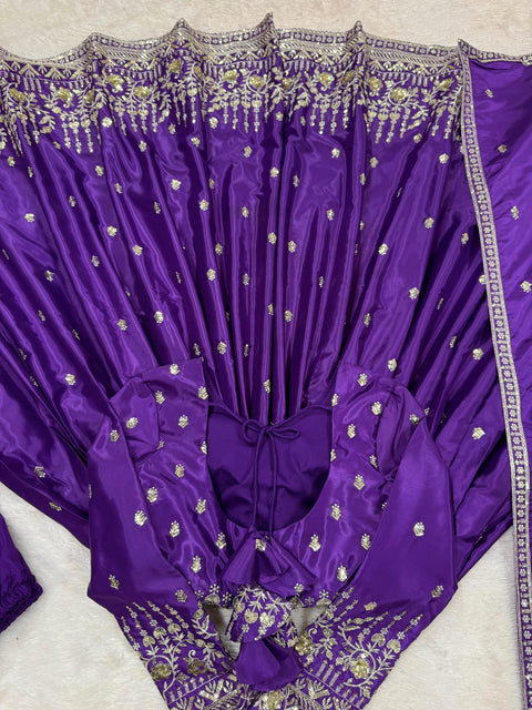 Elegant Embroidered Gown with Dupatta