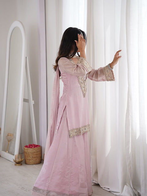 Designer Embroidered Silk Ethnic Wear Set