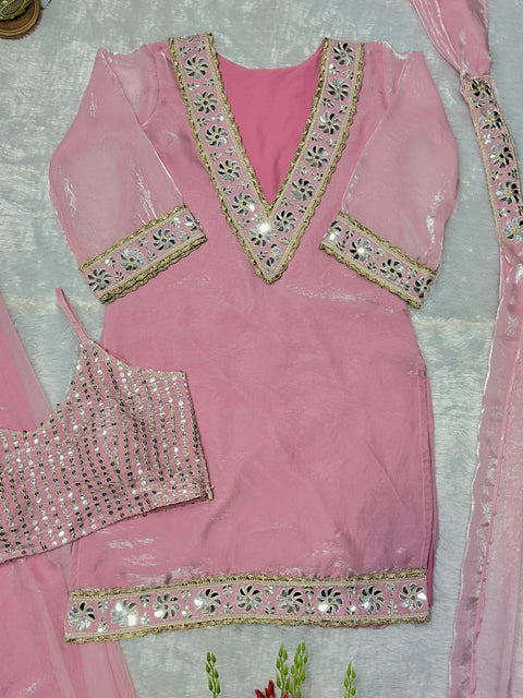 Designer Embroidered Silk Ethnic Wear Set