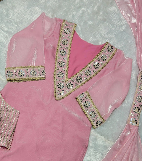 Designer Embroidered Silk Ethnic Wear Set