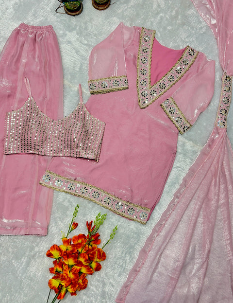 Designer Embroidered Silk Ethnic Wear Set