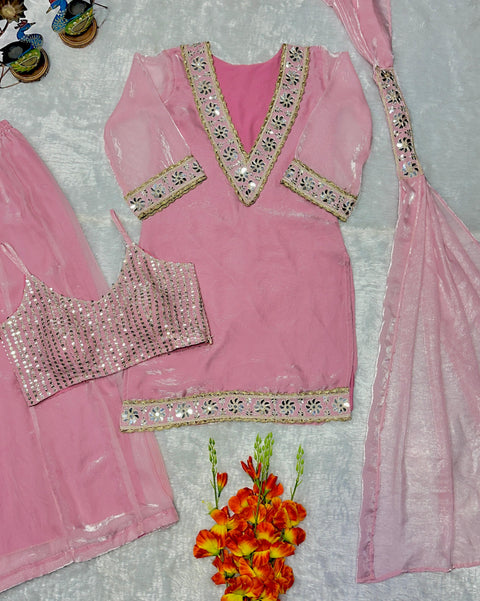 Designer Embroidered Silk Ethnic Wear Set