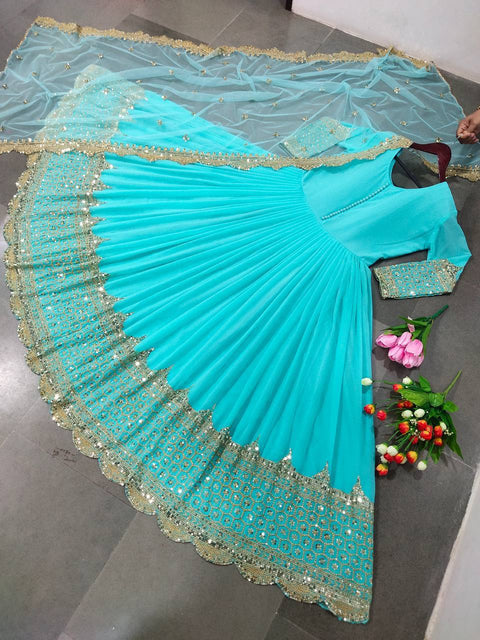 Party Wear Embroidered Anarkali Dress for Women