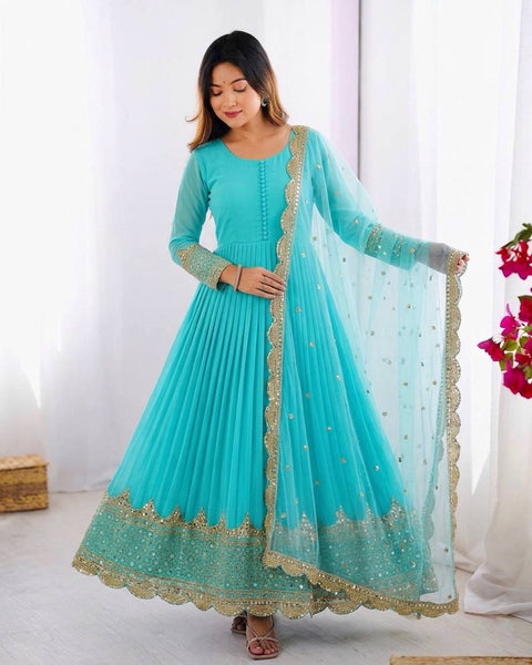 Party Wear Embroidered Anarkali Dress for Women