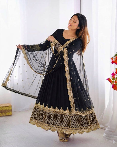 Party Wear Embroidered Anarkali Dress for Women