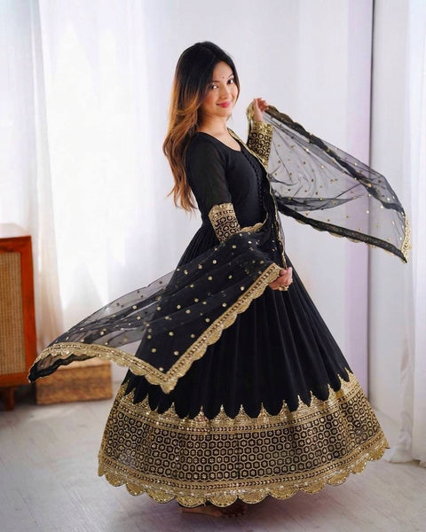 Party Wear Embroidered Anarkali Dress for Women