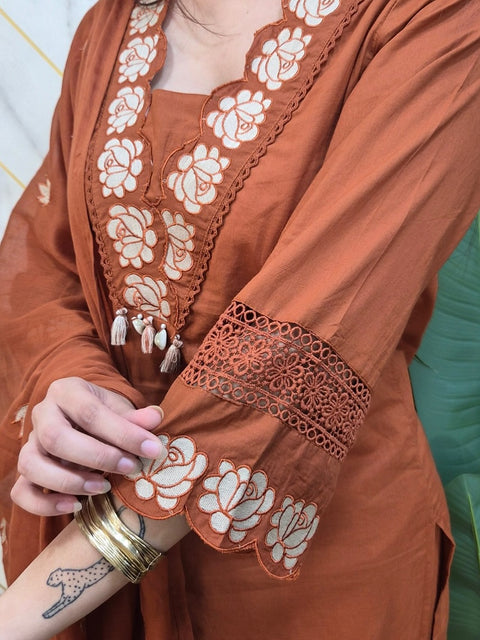Designer Embroidered Cotton Ethnic Wear