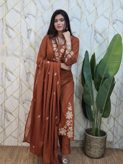Designer Embroidered Cotton Ethnic Wear