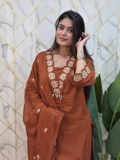 Designer Embroidered Cotton Ethnic Wear