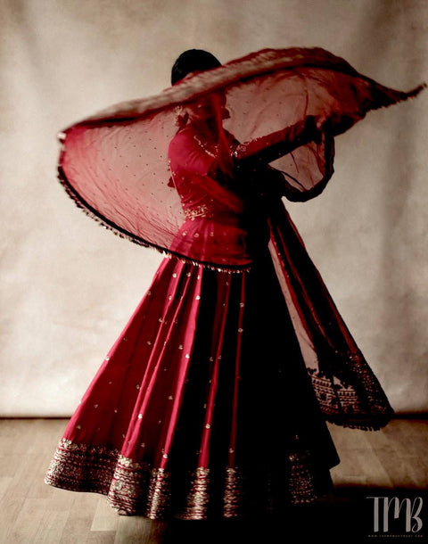 ENHANCE THE BEAUTY OF YOUR WARDROBE WITH THIS NEWLY LAUNCHED CHERRY  RED COLOUR GOWN SET