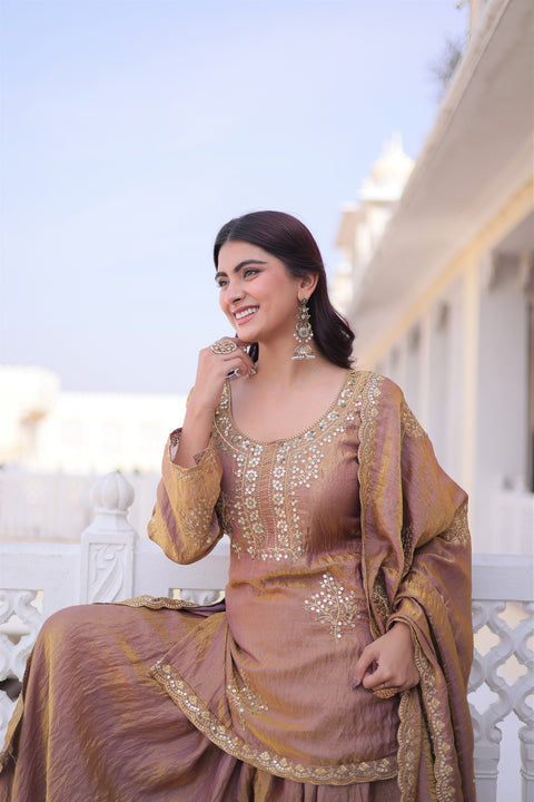 Premium Designer Top Sharara & Dupatta Set