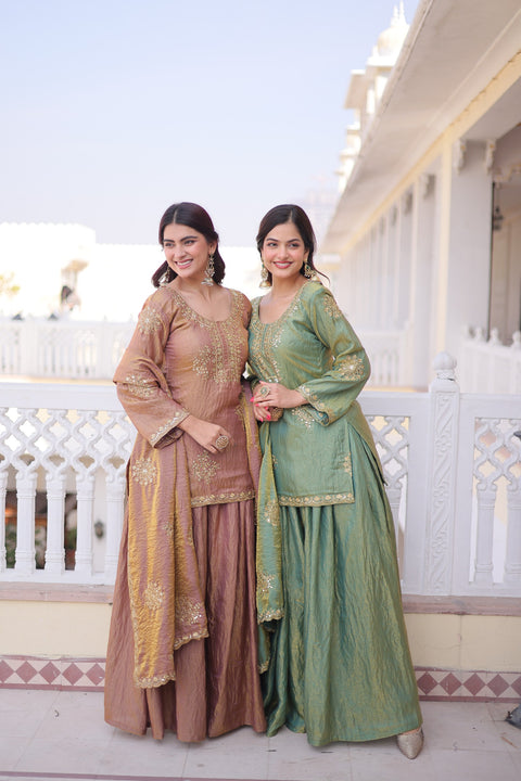 Premium Designer Top Sharara & Dupatta Set