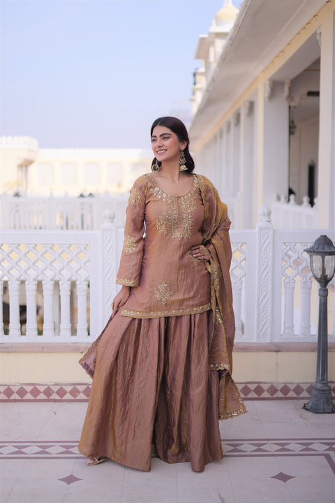 Premium Designer Top Sharara & Dupatta Set