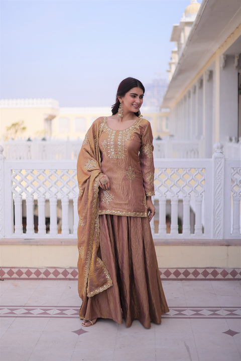 Premium Designer Top Sharara & Dupatta Set