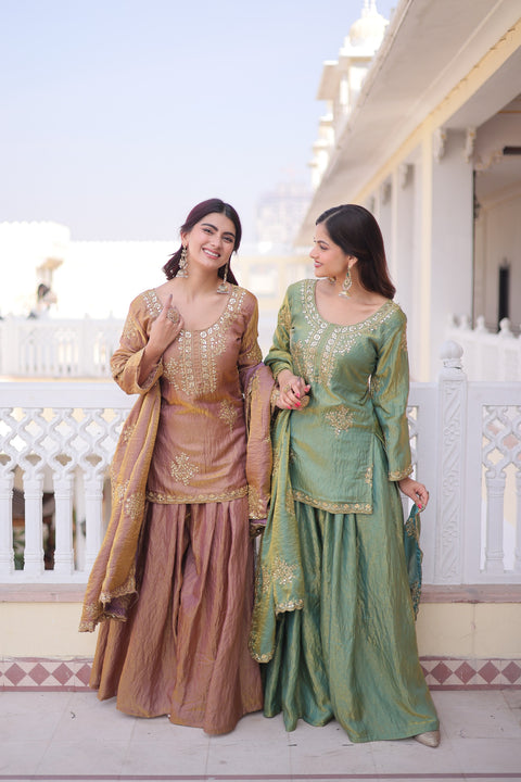 Premium Designer Top Sharara & Dupatta Set