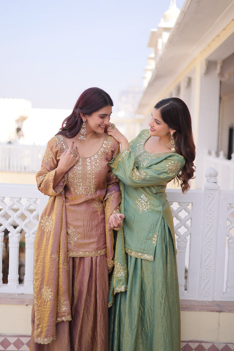 Premium Designer Top Sharara & Dupatta Set