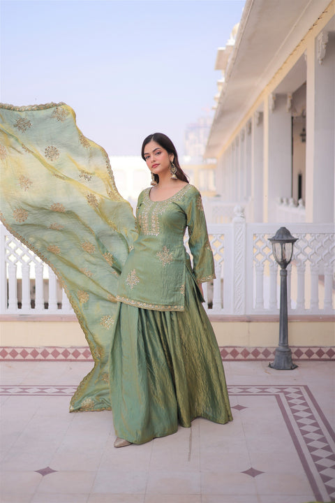 Premium Designer Top Sharara & Dupatta Set