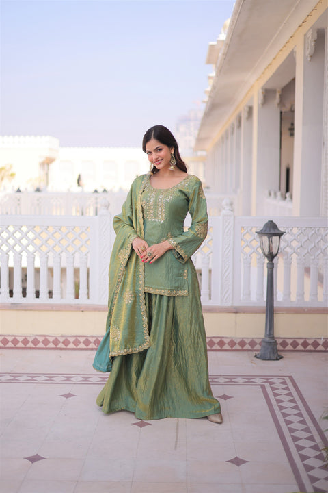 Premium Designer Top Sharara & Dupatta Set