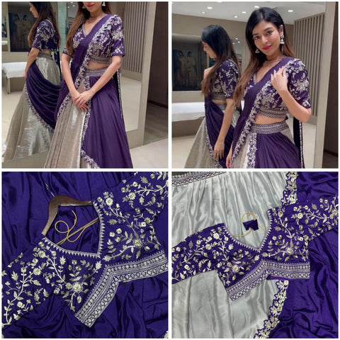 Designer Heavy Rangoli Embroidery Lehenga Choli with Dupatta