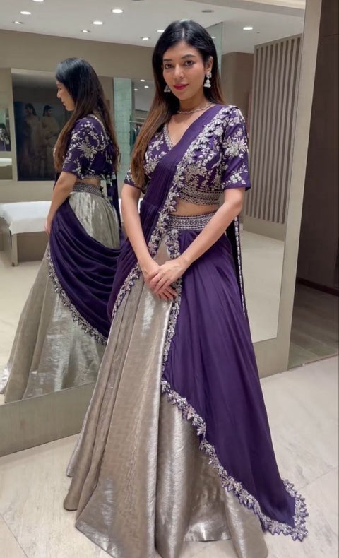 Designer Heavy Rangoli Embroidery Lehenga Choli with Dupatta