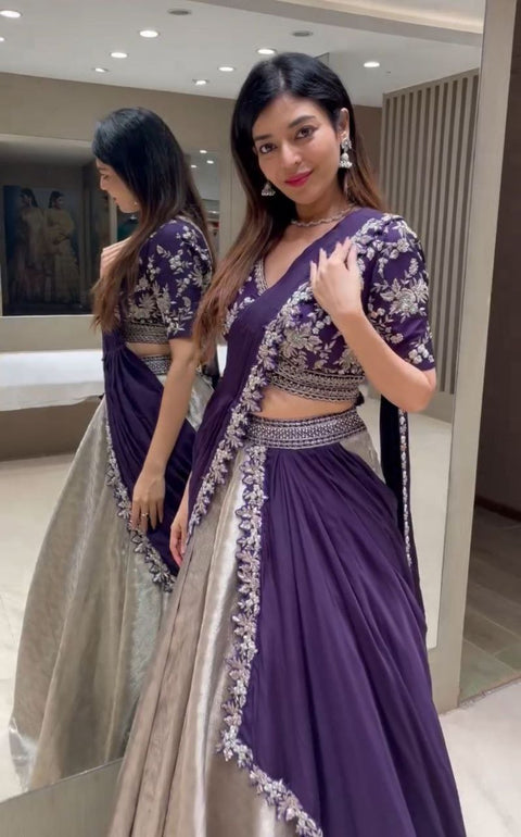 Designer Heavy Rangoli Embroidery Lehenga Choli with Dupatta