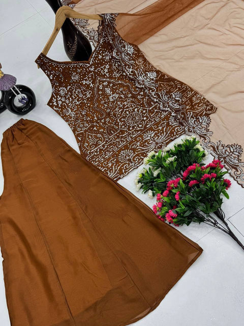 Designer Party Wear 3 Piece Suit Set